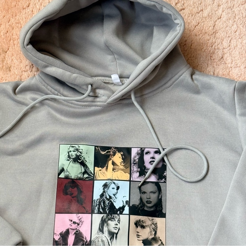 Taylor Swift Eras Tour Hoodie Youth Large 150 Gray Swiftie Sweatshirt - Picture 3 of 7
